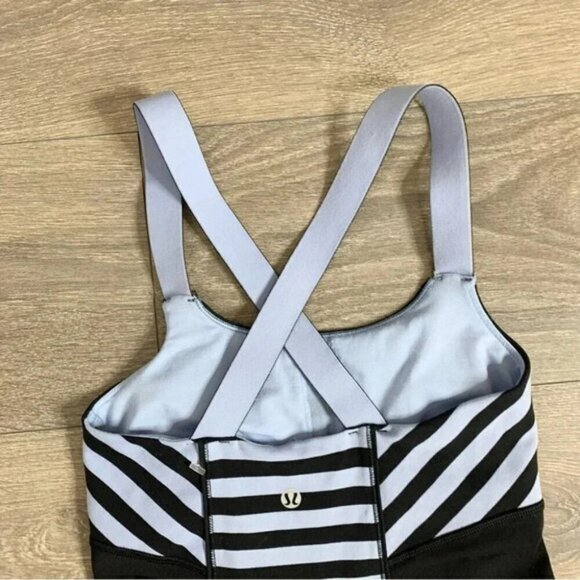 Lululemon Work It Out Tank Top Sea Stripe Polar Haze Black Black Size 4 - Picture 7 of 11